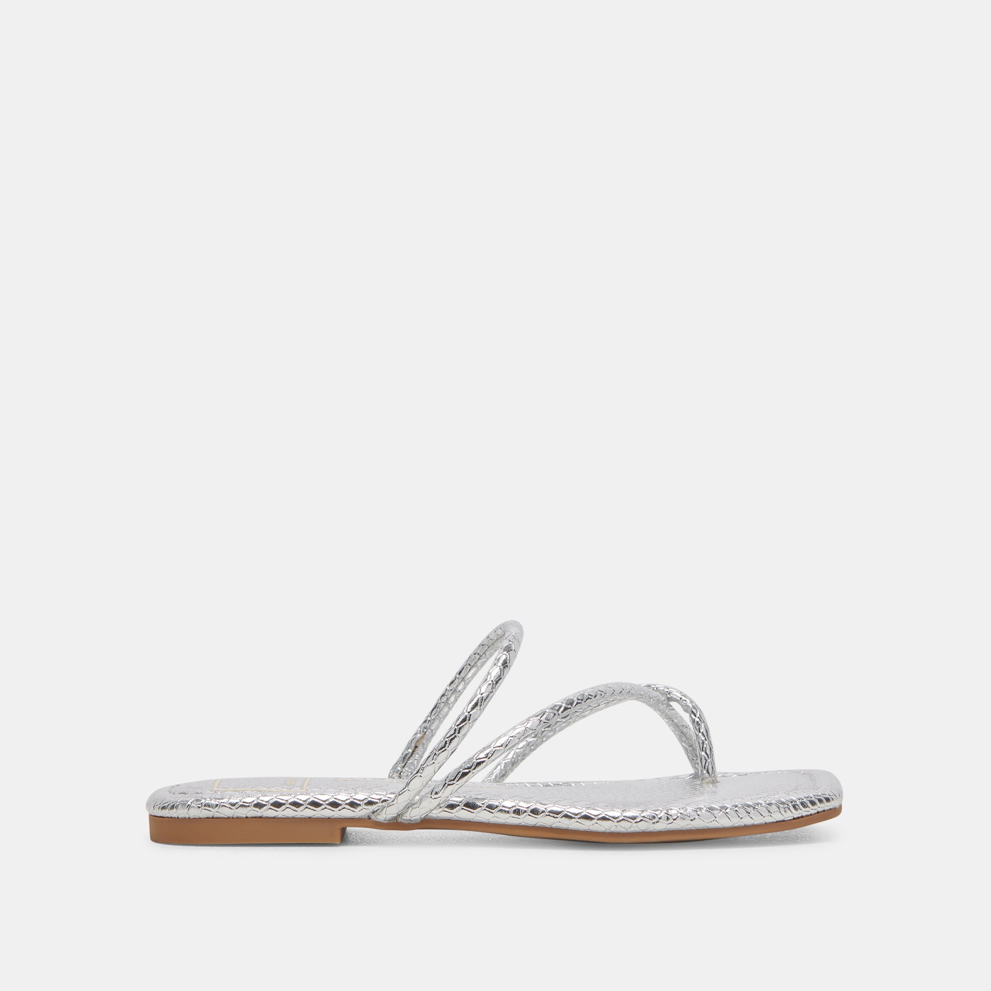 LEANNA Women's Silver Embossed Stella Sandals - Comfortable & Stylish for Summer, Beach, and Casual Outings