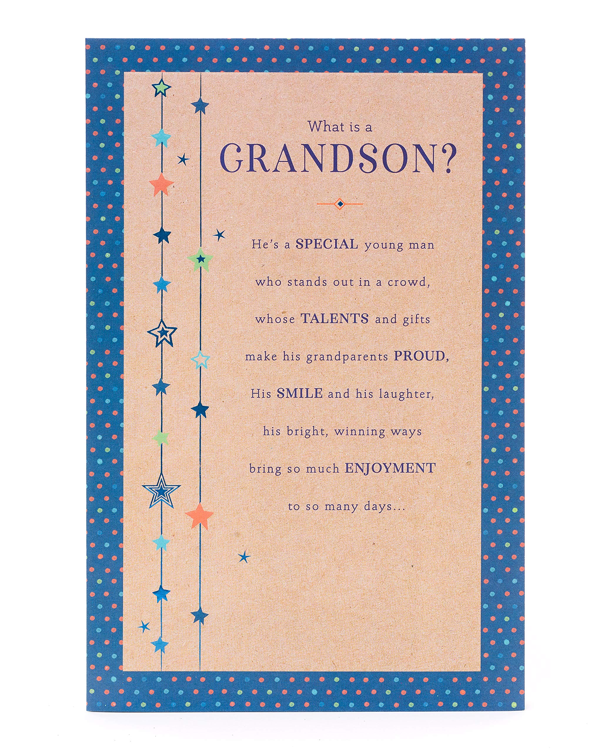 UK Greetings Grandson Birthday Card - Heartfelt Sentimental Birthday Card for Grandson with Loving Words - Perfect Gift for Grandson's Birthday - Ideal for Grandson's Special Day & Family Celebrations
