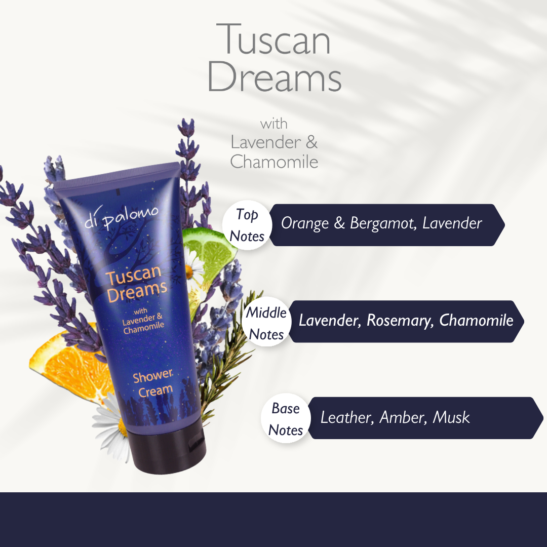 Di Palomo Tuscan Dreams Shower Cream - 200ml Luxury Body Wash with Natural Ingredients for Soft, Hydrated Skin | Perfect for Daily Use & Spa Days