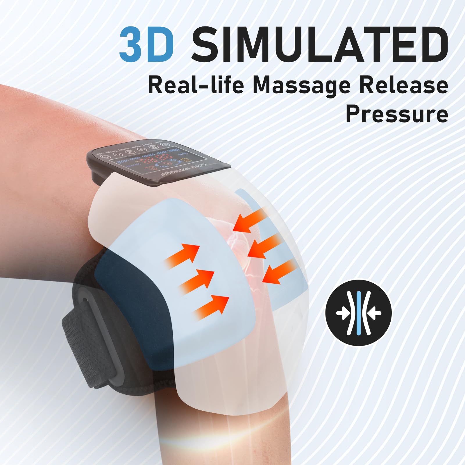 4-in-1 Cordless Knee Massager with Heating, Vibration & Red Light Therapy - Portable 3D Massage for Pain Relief - Rechargeable Gift for Family, Friends - Perfect for Arthritis, Sports Recovery & Home Relaxation