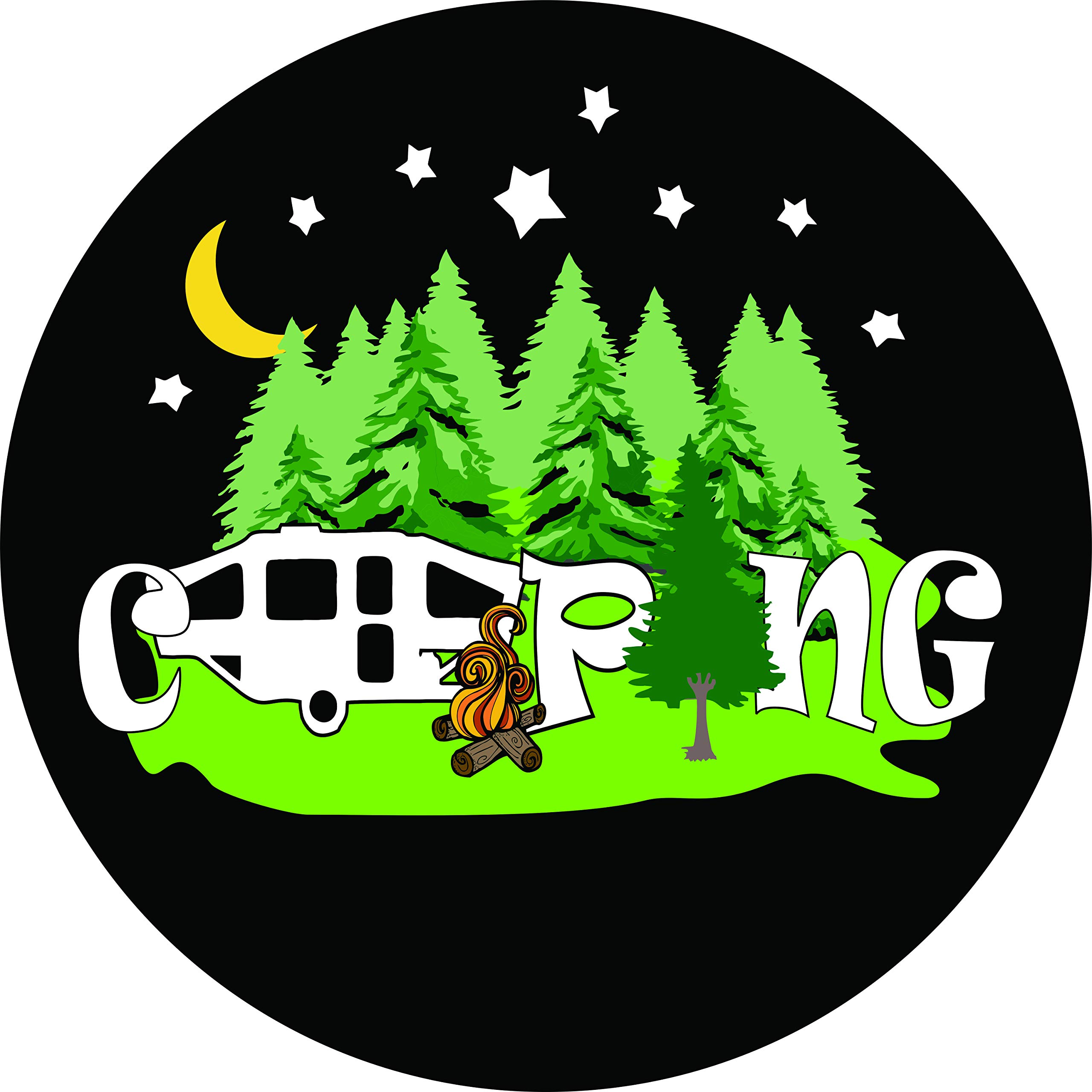 **Vintage Camper Spare Tire Cover - Custom Fit for 31X10.5X15 Tires - Pop-Up Design with Optional Backup Camera - Perfect for RV, Travel Trailer & Off-Road Camping Adventures**