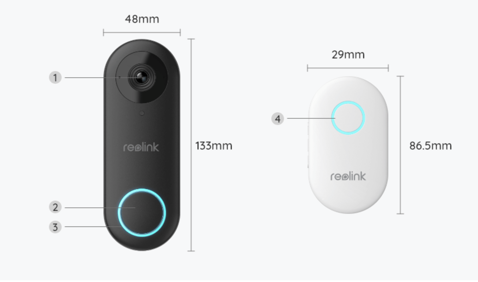 D340W Smart 2K+ WiFi Video Doorbell with Detachable Chime - HD Security Camera, Night Vision, Two-Way Talk for Home & Apartment Safety (Indoor/Outdoor Use)