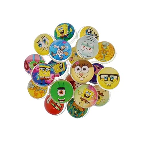 SpongeBob SquarePants Bouncy Balls Set of 3 - Large 45mm (2 Inch) Super Balls for Kids Party Favors, Birthday Gifts & Outdoor Play