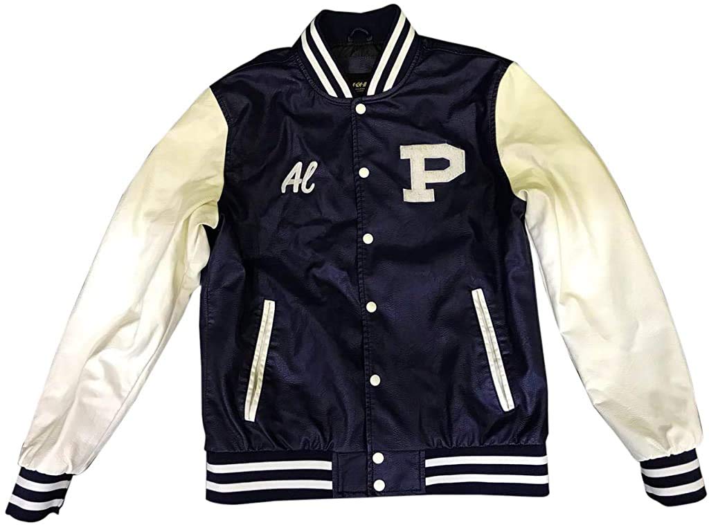Boris Customs Al Bundy Leather Letterman Jacket - Polk High School Varsity Style - Perfect for Cosplay, Halloween Costume & 80s Retro Fashion Fans