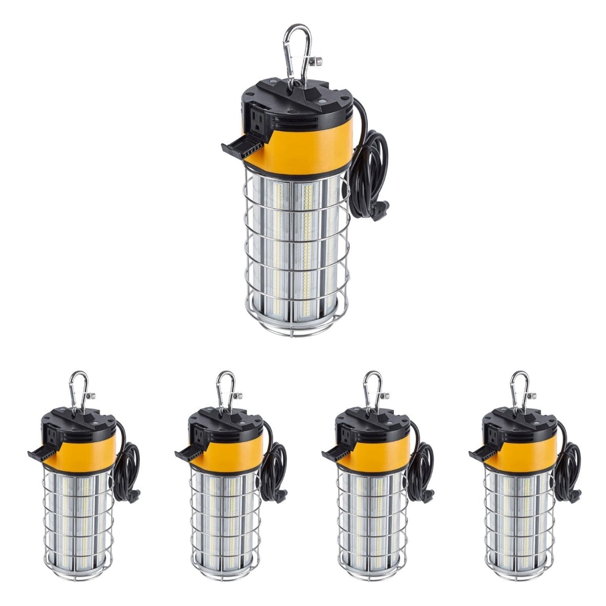 150W LED Work Light Fixture with Cage - 5000K Daylight, 18000 Lumens, IP64 Waterproof - Perfect for Construction Sites, Workshops, and Outdoor Lighting