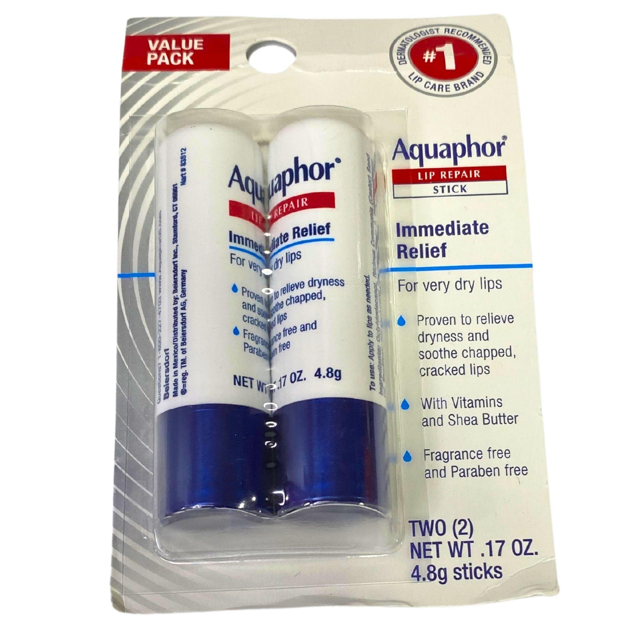 Aquaphor Lip Repair Balm for Dry & Chapped Lips - Immediate Relief, 4.8g (2 Sticks) - 96 Pieces Bulk Pack - Perfect for Winter Care, Travel & Daily Lip Protection