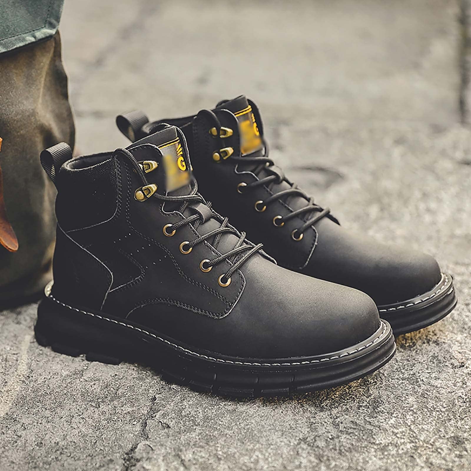 Wzlight Men's Military Tactical Boots - Breathable Lightweight Combat Boots for Outdoor Hiking, Non-Slip Durable Army Boots for Men | Perfect for Camping, Hunting & Tactical Operations (Black, Size 38)