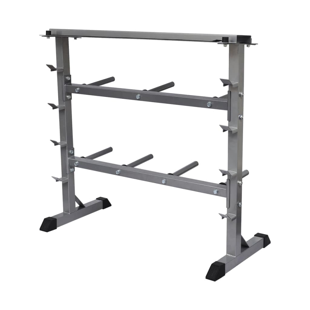 vidaXL Dumbbell Rack - Heavy Duty Weight Rack for Home Gym, Professional & Beginner Workouts - Barbell Shelf & Kettlebell Storage Organizer - Perfect for Garage, Basement & Fitness Room Organization