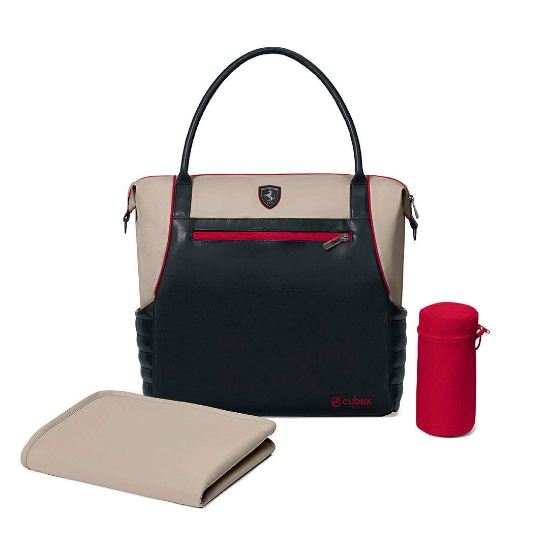 Cybex Ferrari Collection Diaper Bag - Stylish Gray Baby Changing Bag for Parents | Perfect for Travel, Daycare & On-the-Go Essentials