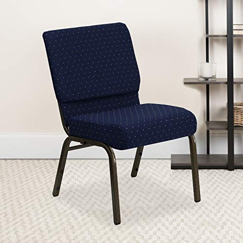 Navy Blue Dot Patterned Fabric/Gold Vein Frame