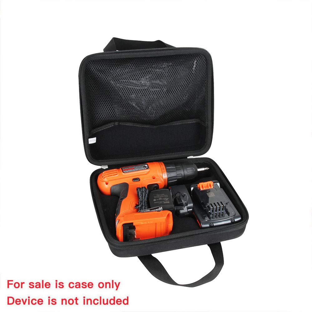 HERMITSHELL Hard Travel Case for BLACK+DECKER 20V MAX Cordless Drill/Driver LD120VA - Durable Storage Box with 30-Piece Accessories (Black) | Perfect for Job Sites, Home DIY Projects & Tool Organization