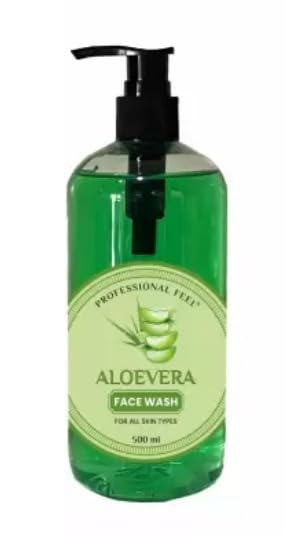 Professional Aloe Vera Face Wash for Sensitive & Dry to Normal Skin - 500ml | Gentle Daily Cleanser for Acne-Prone Skin | Perfect for Morning & Night Skincare Routine
