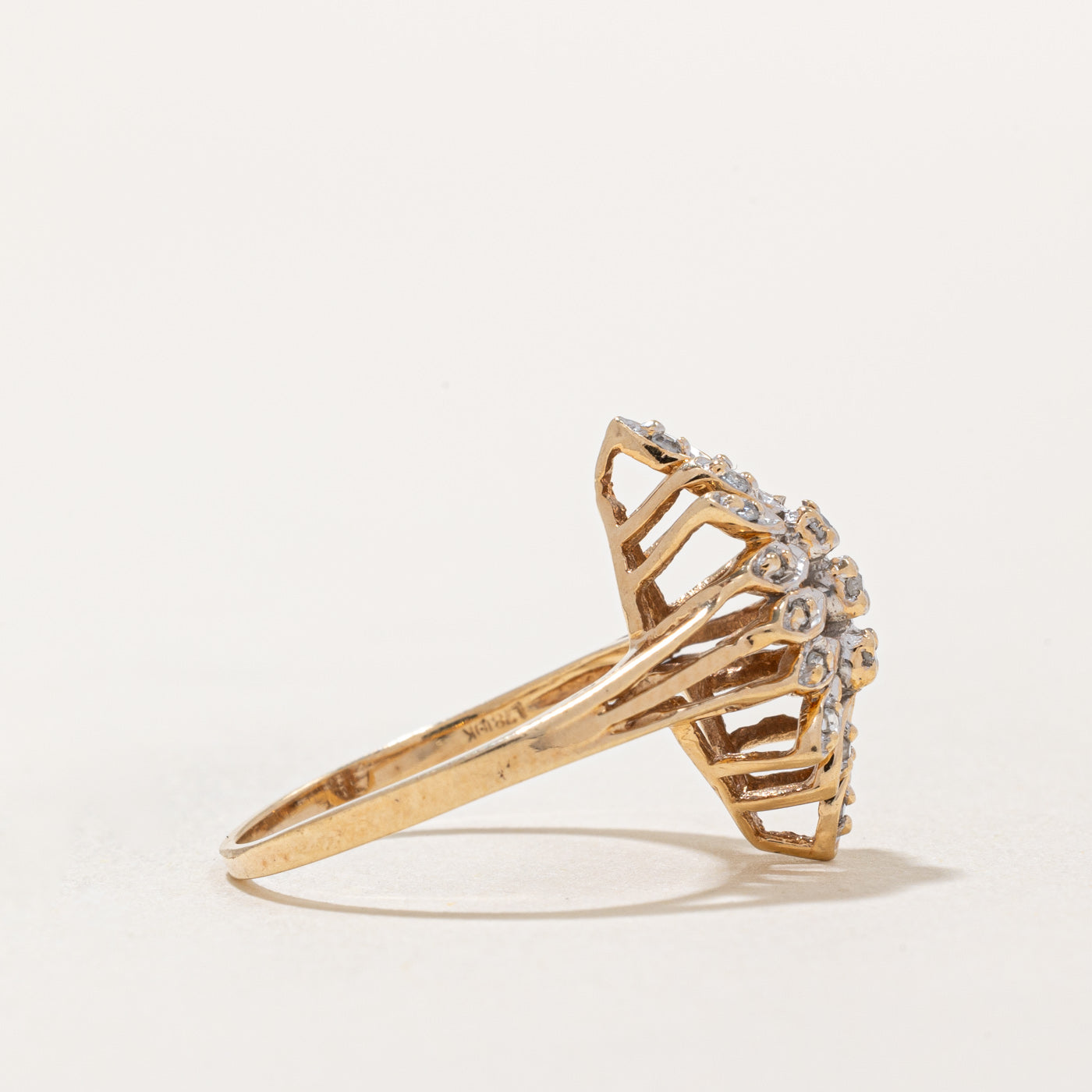 0.20ctw Diamond Cocktail Ring for Women - Size 5.75 | Elegant Cubic Zirconia Wedding Party Jewelry Gift | Perfect for Evening Events, Anniversaries & Special Occasions