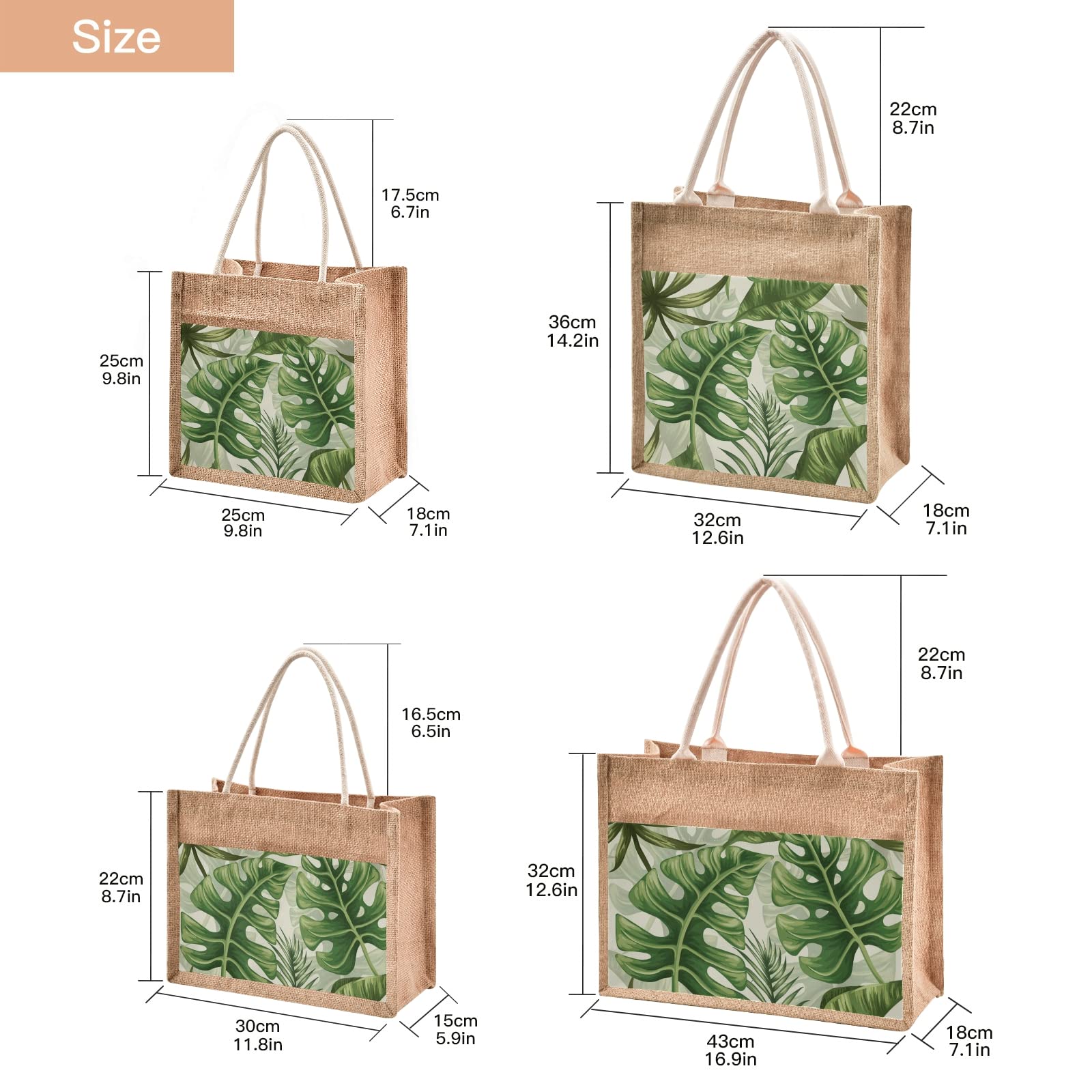Sinestour Eco-Friendly Jute Tote Bag with Handles - Natural Burlap Beach Bag for Women | Perfect for Shopping, Groceries & Beach Outings