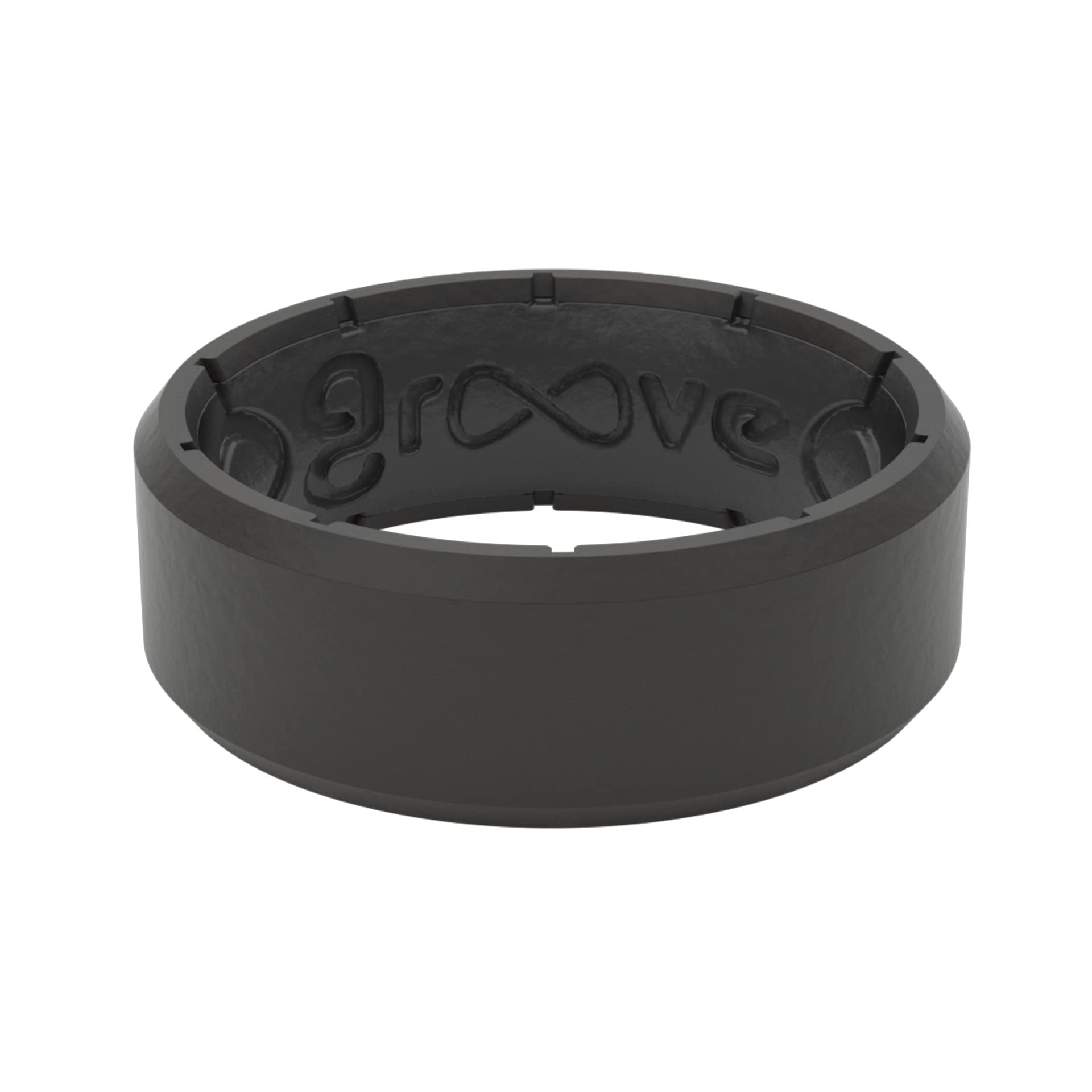 Groove Life Edge Silicone Ring for Men - Breathable Rubber Wedding Band with Unique Design & Lifetime Warranty - Comfort Fit for Active Lifestyle, Gym, Swimming & Outdoor Activities