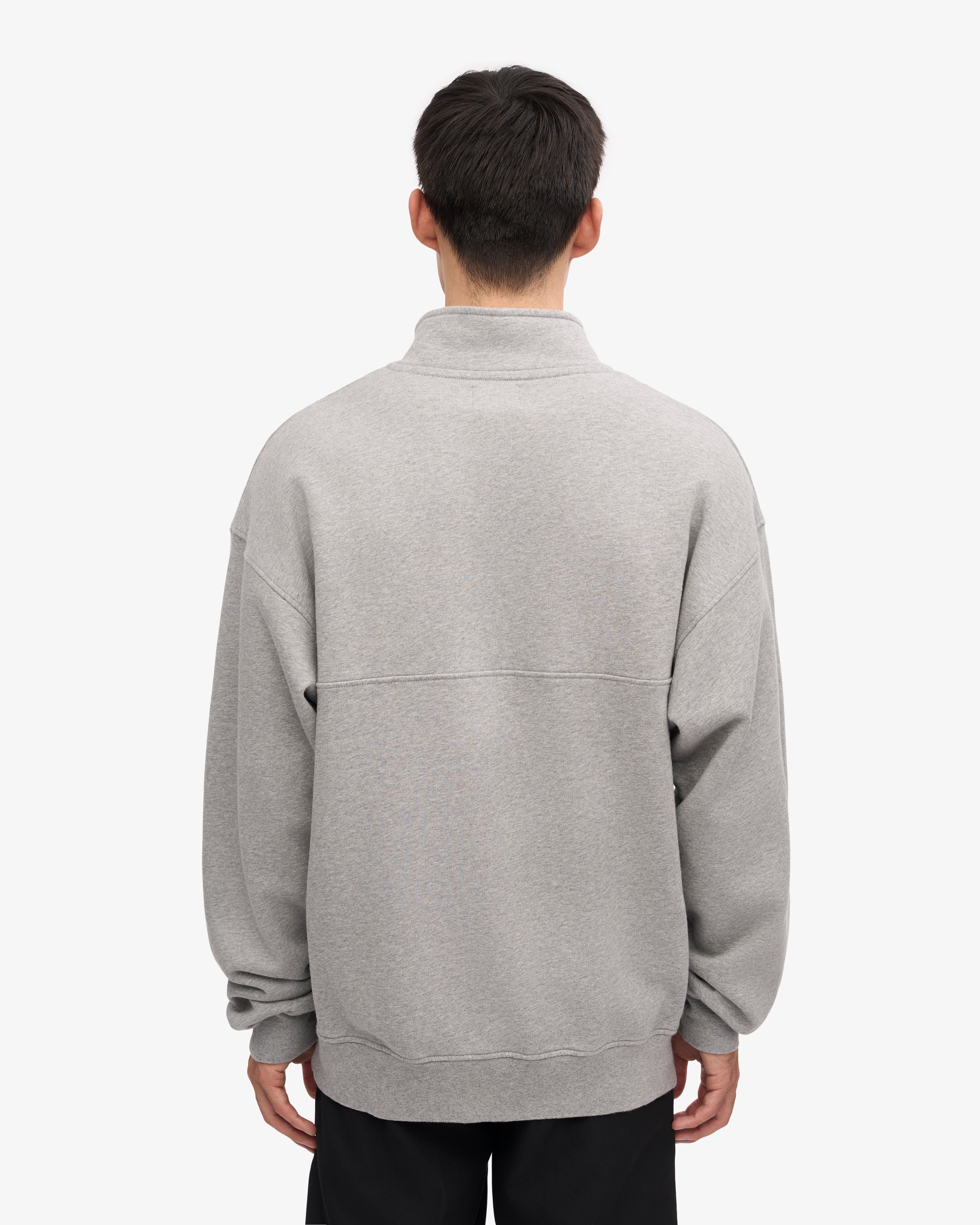 Organic Cotton Quarter Zip Sweatshirt for Men & Women | Heather Grey | Comfortable & Eco-Friendly | Perfect for Casual Wear & Outdoor Activities