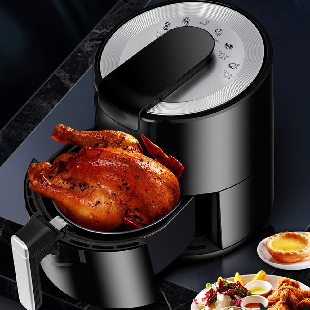 BIGTREE 5.8QT Air Fryer XL - 1500W Large Capacity Electric Hot Air Fryer with 8 Presets, Nonstick Detachable Basket & Digital LCD Timer - UL Certified Oil-Free Cooker for Healthy Cooking - Perfect for Family Meals, Snacks & Quick Weeknight Dinners - Black