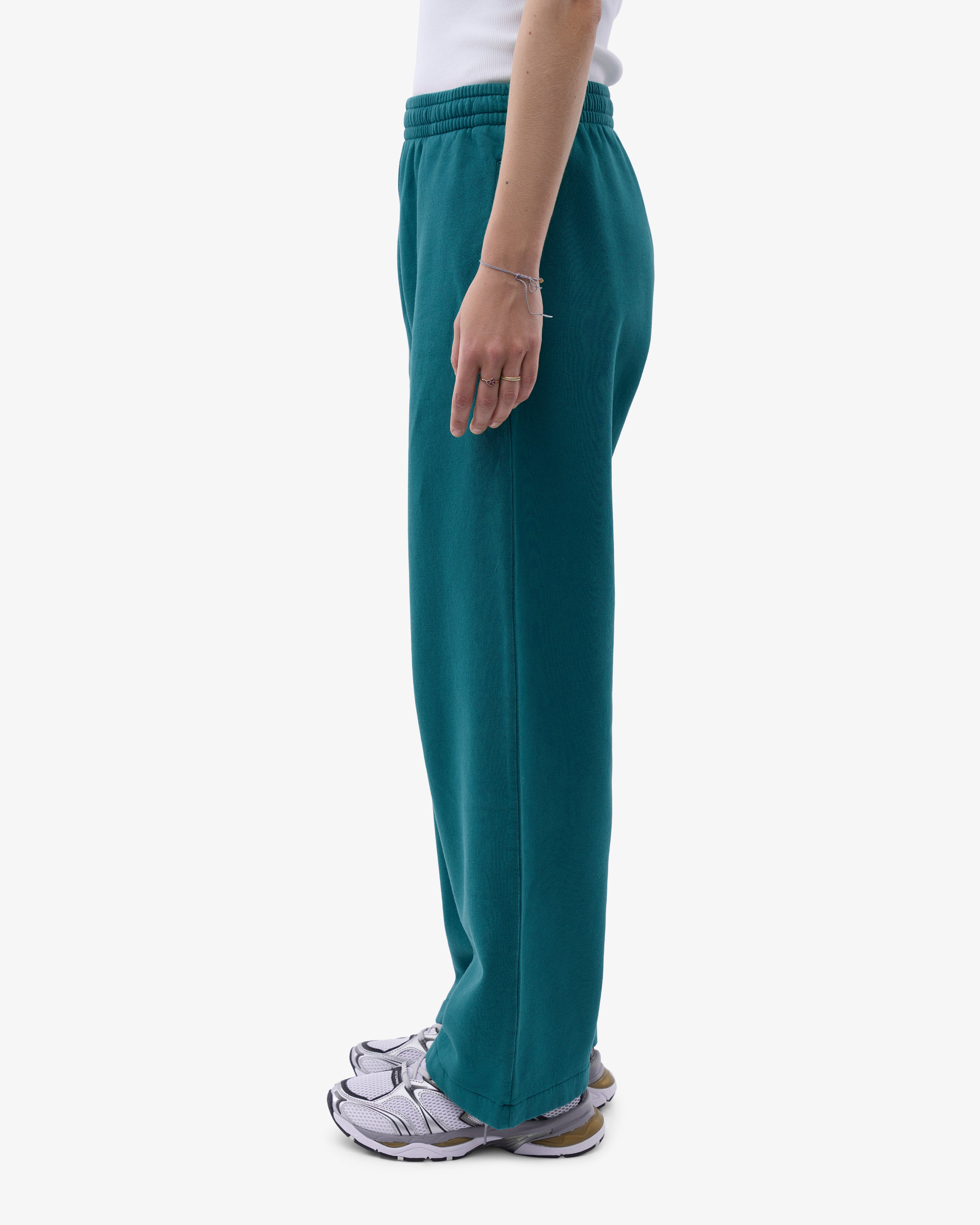 Organic Straight Leg Sweatpants for Women - Soft Comfortable Lounge Pants in Ocean Green - Perfect for Yoga, Running & Casual Wear