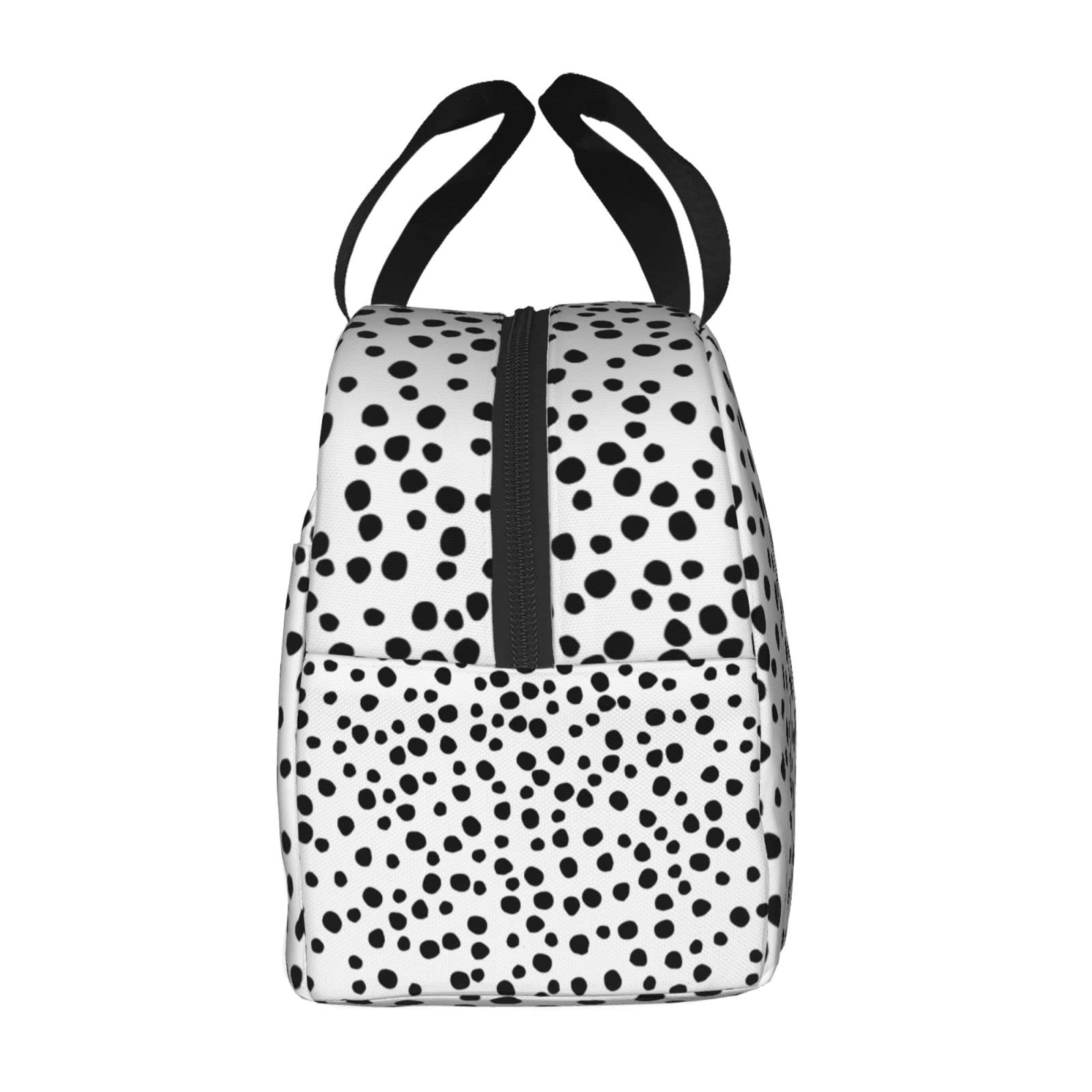 Polka Dot Insulated Lunch Box for Women, Men, Kids - Reusable & Washable Thermal Lunch Bag for School, Office, Picnics & Outdoor Activities