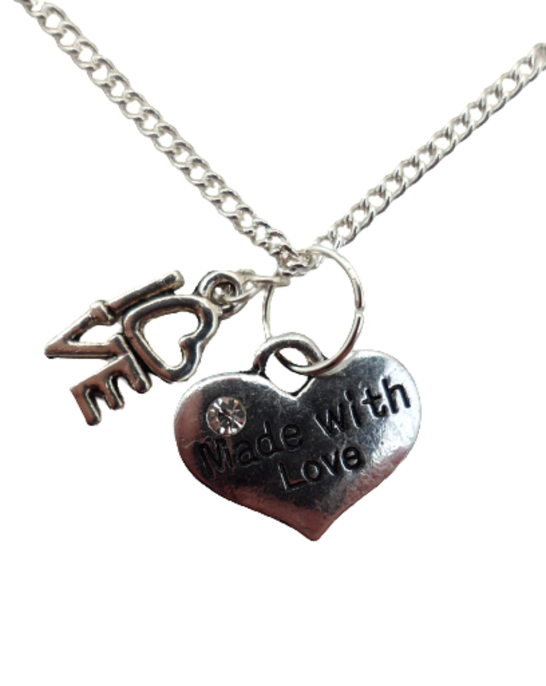Sterling Silver Plated Heart Charm Necklace for Women - Elegant Valentine's Day Gift, Anniversary Present & Romantic Jewelry for Her | Perfect for Date Nights, Weddings & Special Occasions