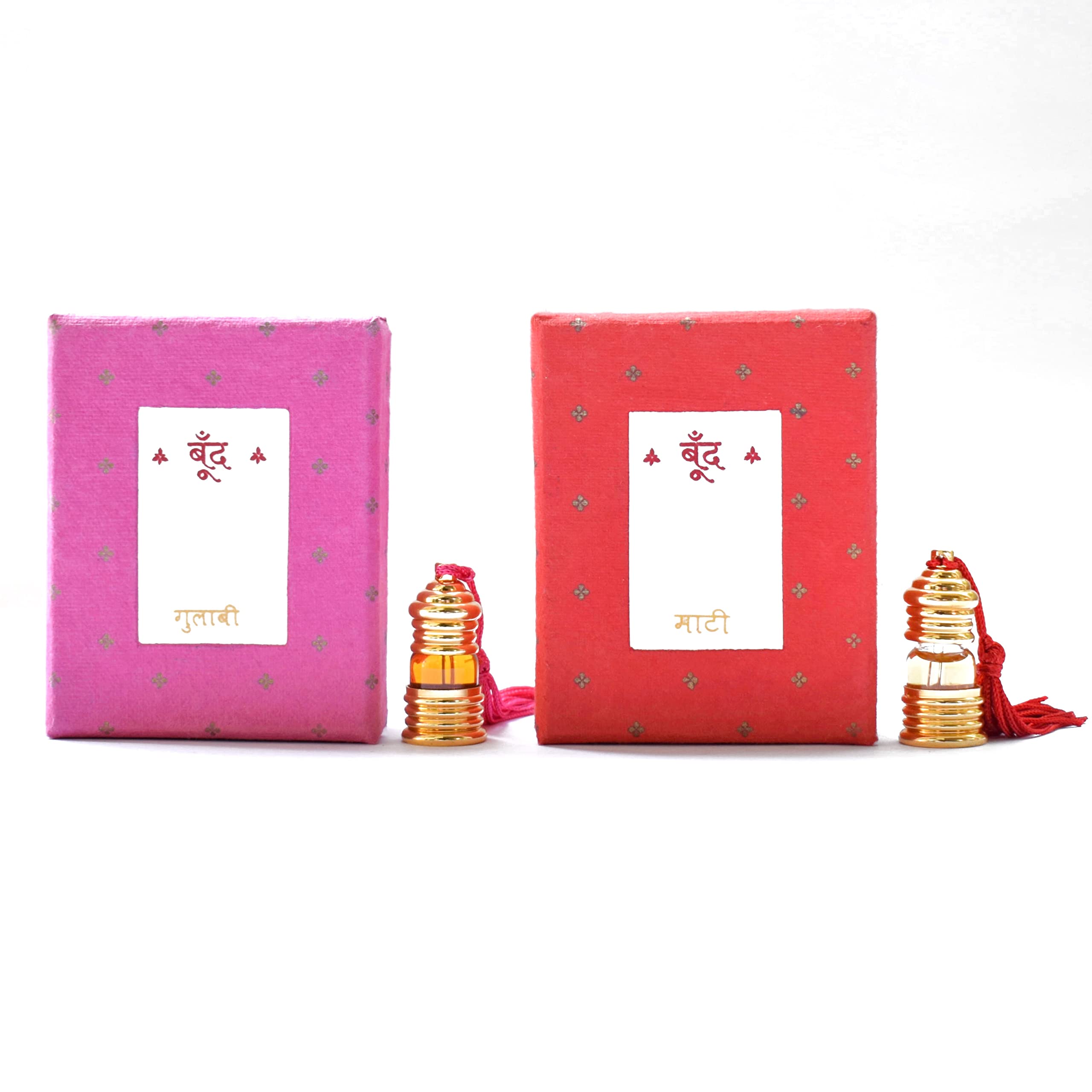Boond Fragrances Gift Set - Maati (Petrichor) & Gulabi (Kannauj Rose) Organic Perfume | 2 x 3ml Unisex Perfume Oil | GI Tagged Natural Fragrance | Perfect for Gifting, Travel & Daily Aromatherapy