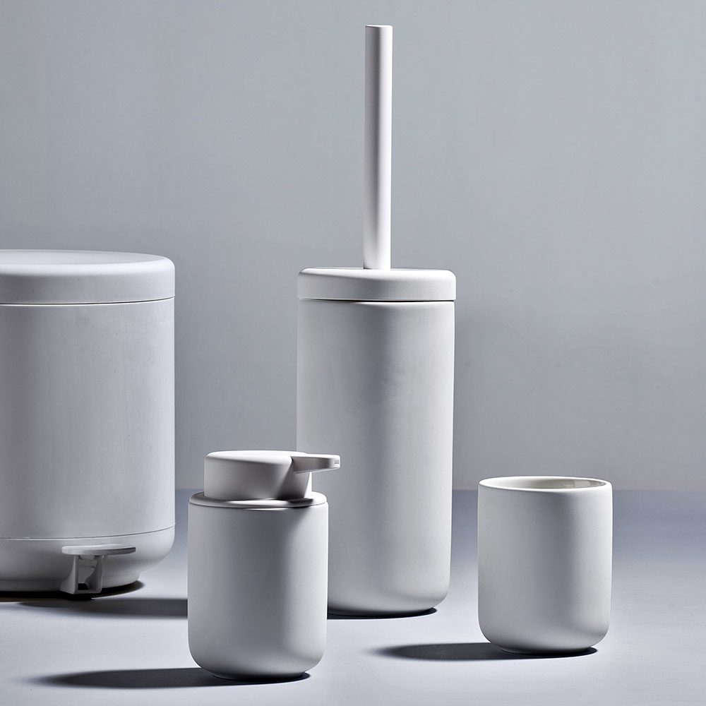 ZONE DENMARK Ume Toilet Brush in Soft Grey - Modern Bathroom Cleaning Tool for Hygienic Home