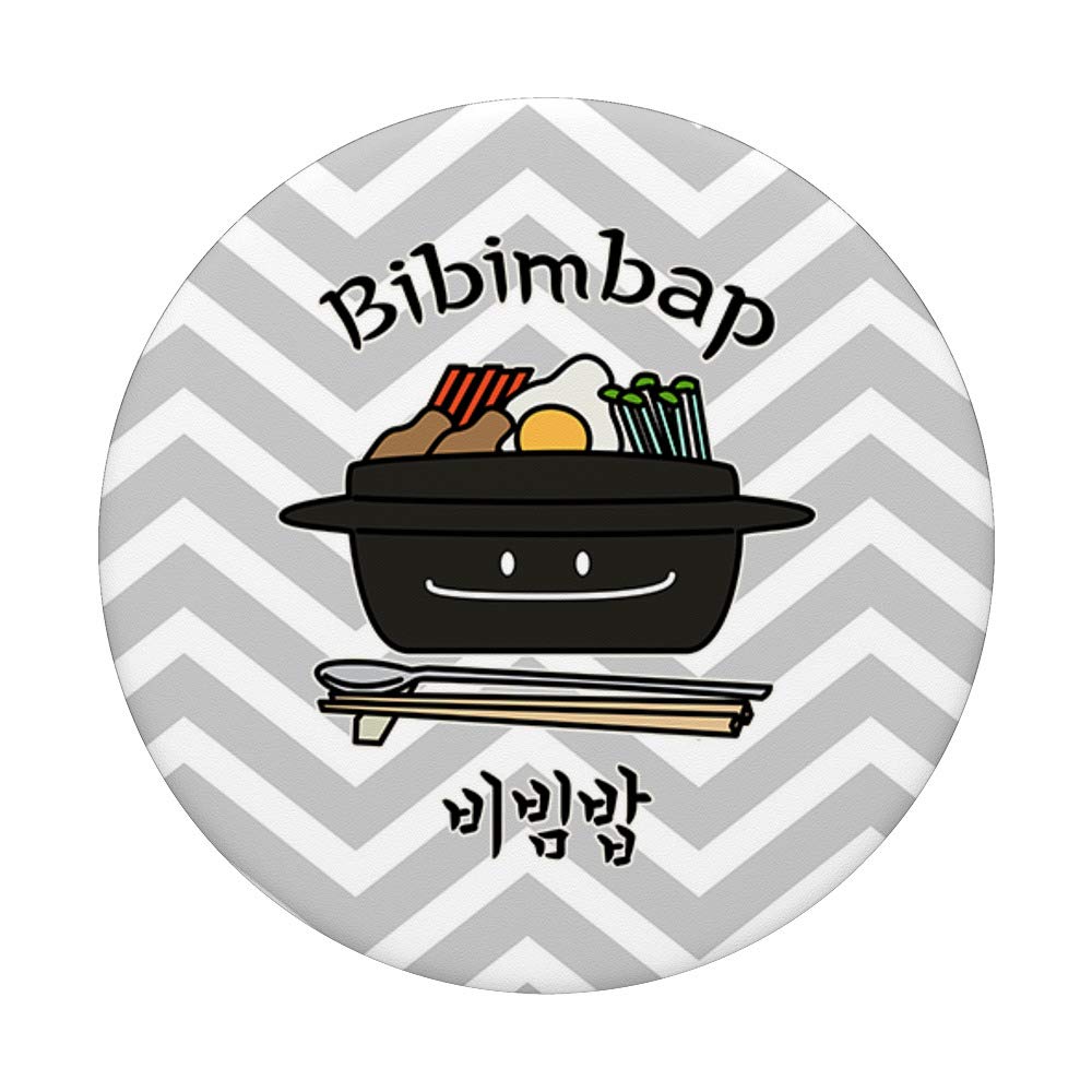 Korean Bibimbap Rice Bowl with Egg & Namul Design PopSockets Phone Grip & Stand - Perfect for Phones & Tablets | Great for Office, Travel & Daily Use