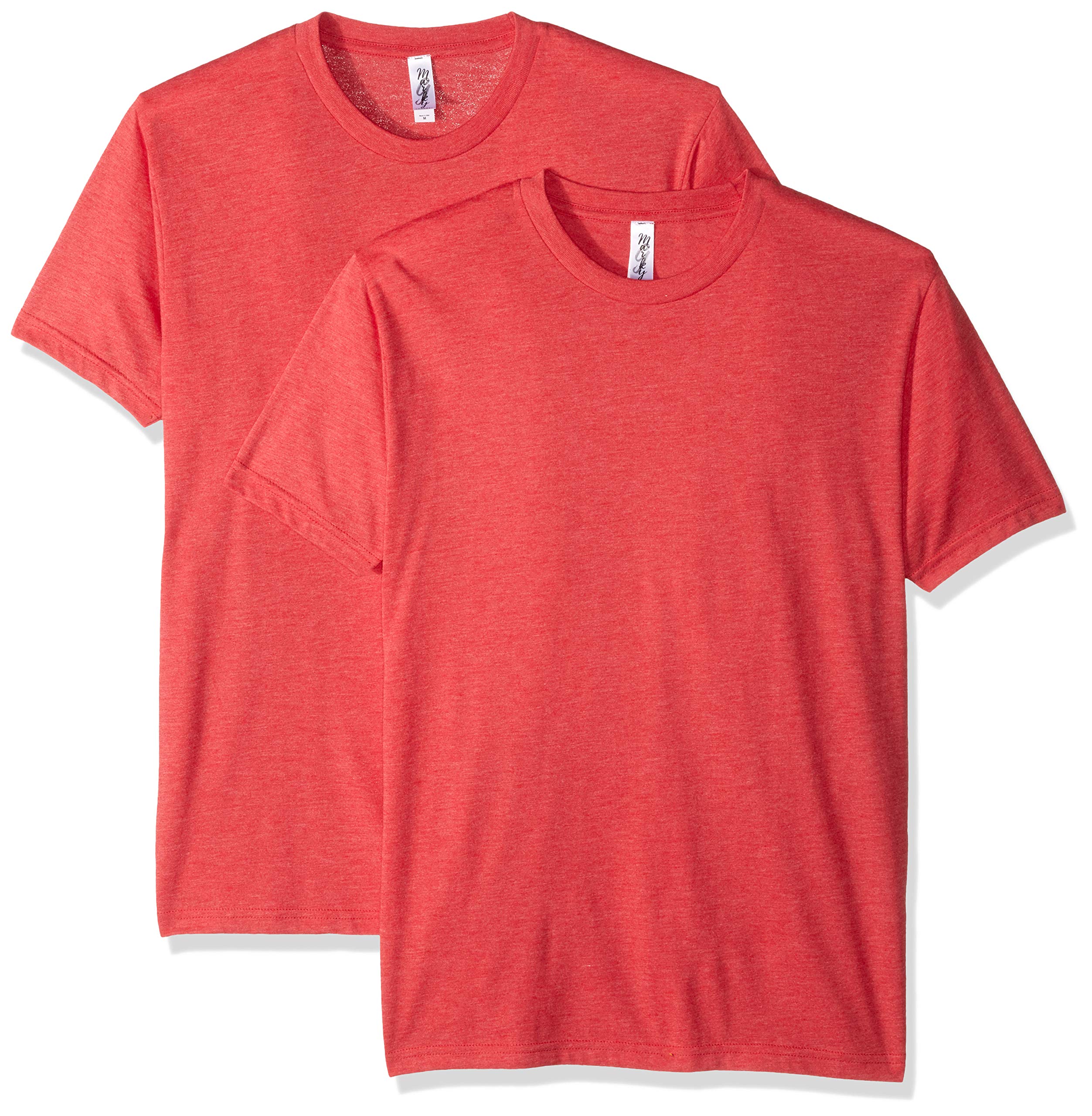 Marky G Apparel Men's Triblend Crew Neck T-Shirts (2 Pack) - Soft Cotton Blend Tees for Casual Wear, Gym & Everyday Comfort