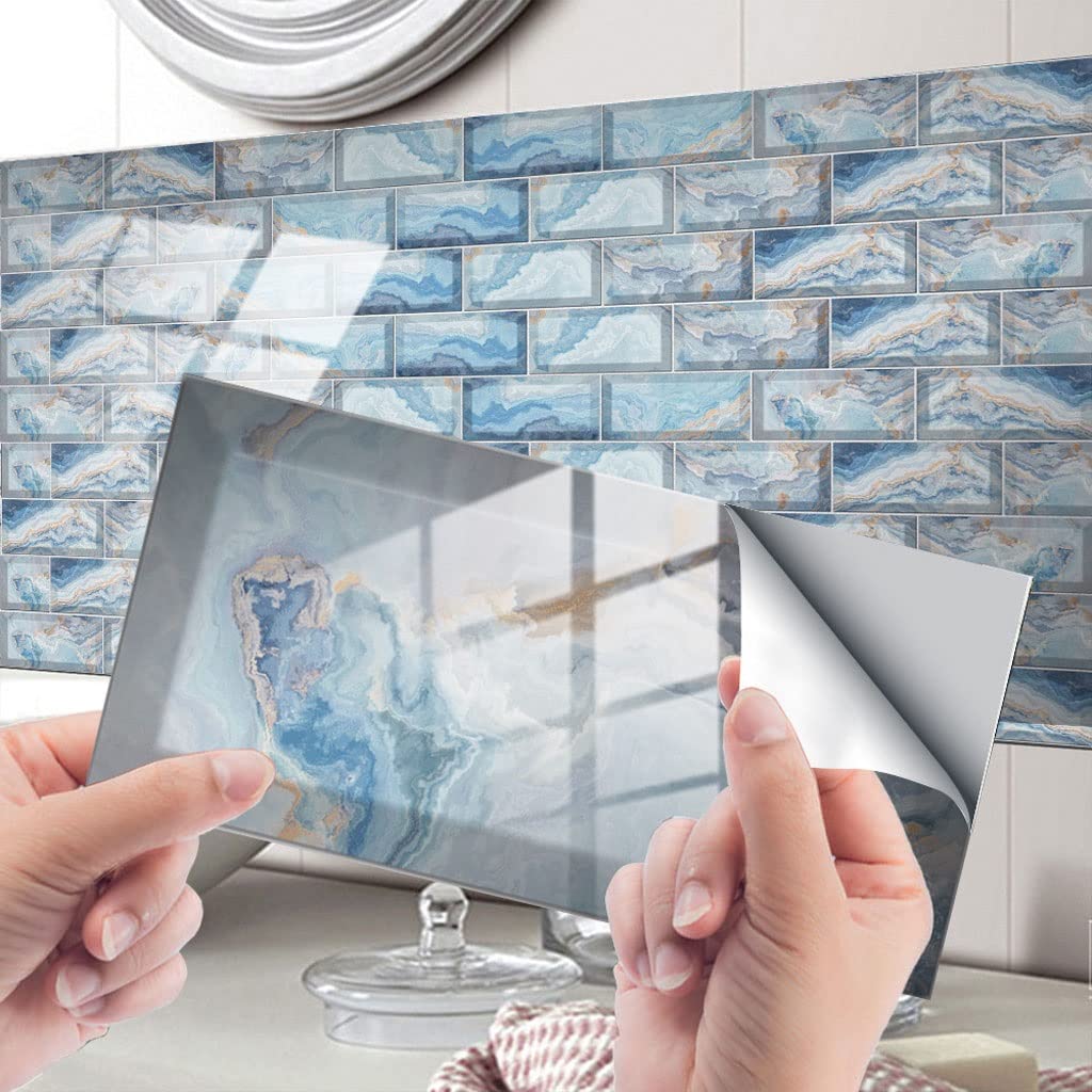 Self-Adhesive Peel and Stick Wall Tile Stickers - Waterproof Decals for Kitchen, Bathroom, Backsplash - Easy Home Decor Upgrade for Renters & DIY Projects