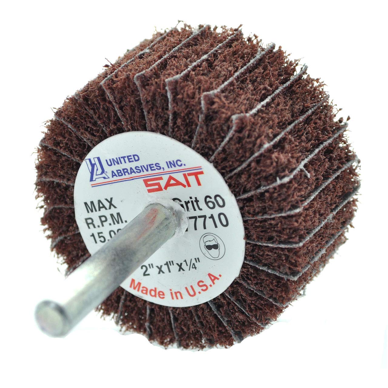 77710 2x1x1/4 Non-Woven Interleaf Flap Wheels Medium 60 Grit, 10 Pack - Premium Abrasive Tools for Metal, Wood & Surface Finishing - Perfect for Grinding, Polishing & Deburring in Workshops & DIY Projects