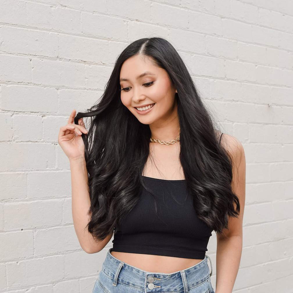 Invisible Wire Hair Extensions 28cm Real Human Hair - 100g Wavy Curly Long Hair Extensions No Clip in Hair Pieces (16 Inch, 18# Dark Ash Blonde) for Everyday Wear, Parties & Special Occasions