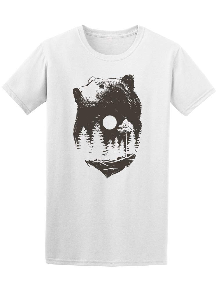 Smartprints Hipster Bear Graphic T-Shirt for Men - Trendy Landscape Print Tee - Casual Wear & Street Style Fashion