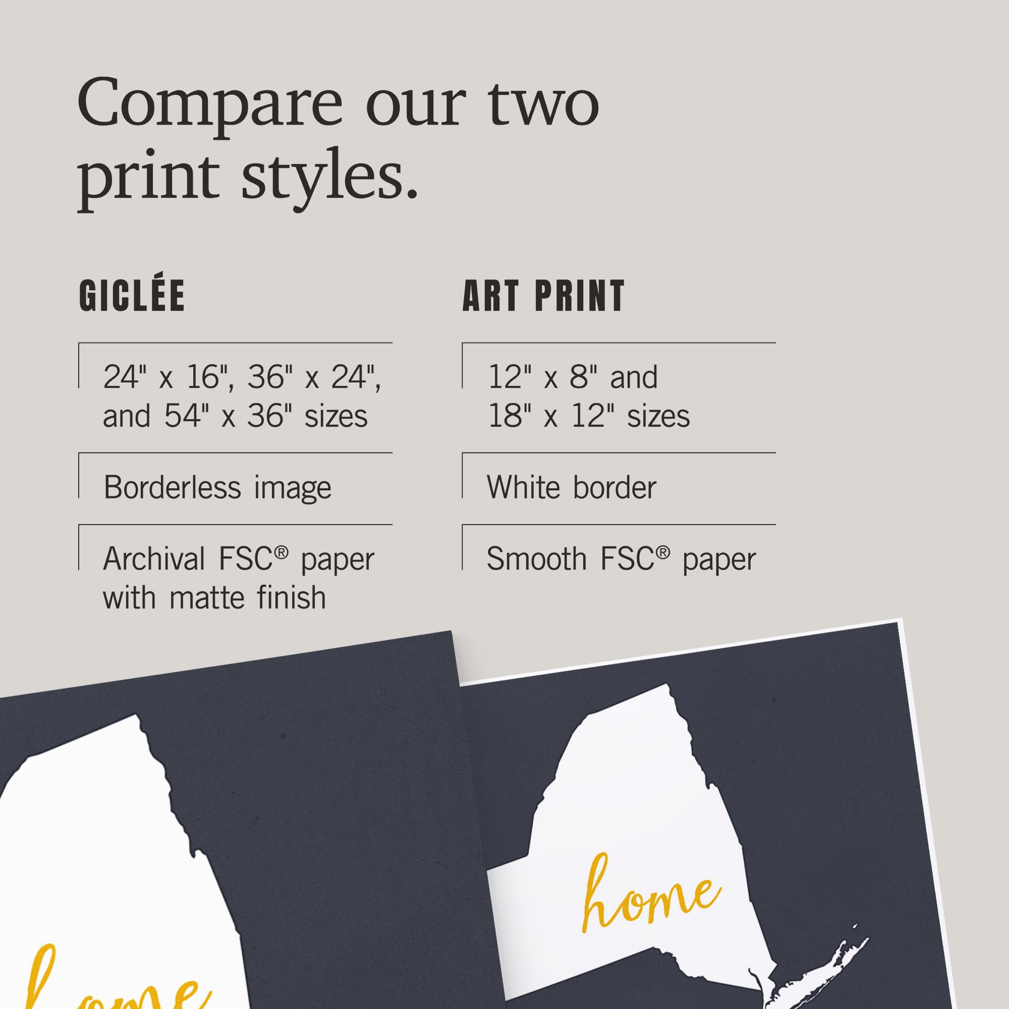 Lantern Press 16x24 Inch Giclee Print - New York Skyline Artwork, Home State Wall Decor, White on Gray Framed Poster | Perfect for Living Room, Bedroom & Office Decor