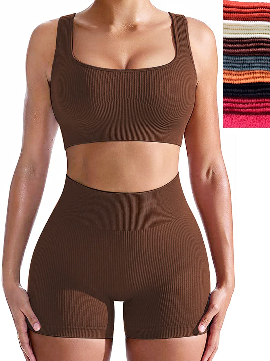 Seamless 2-Piece Workout Sets for Women - Sexy One Shoulder Sports Bra & High Waist Yoga Shorts | Gym, Running & Yoga Outfits