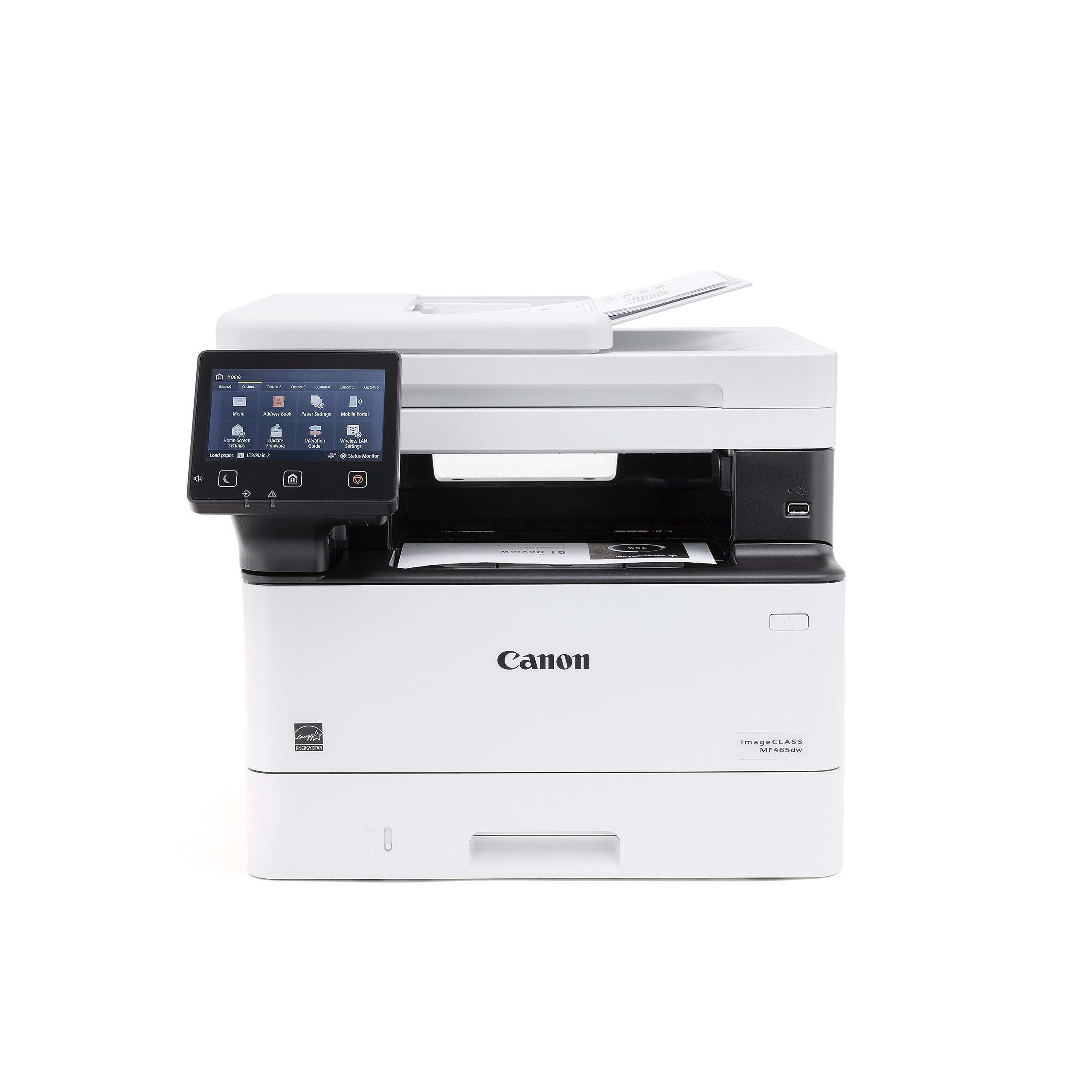 Canon imageCLASS MF465dw Wireless Monochrome Laser Printer - All-in-One with Scanner, Copier & Fax | 42ppm Fast Printing | Auto Document Feeder | Mobile Ready | Ideal for Home & Office Use | White | 3-Year Warranty | Perfect for Document Scanning, Business Reports & Remote Work Printing