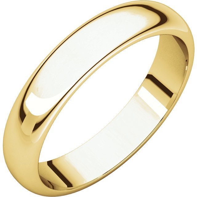 14K Gold 4mm Half Round Wedding Band for Women - Elegant & Timeless Bridal Ring for Engagement, Anniversary & Special Occasions