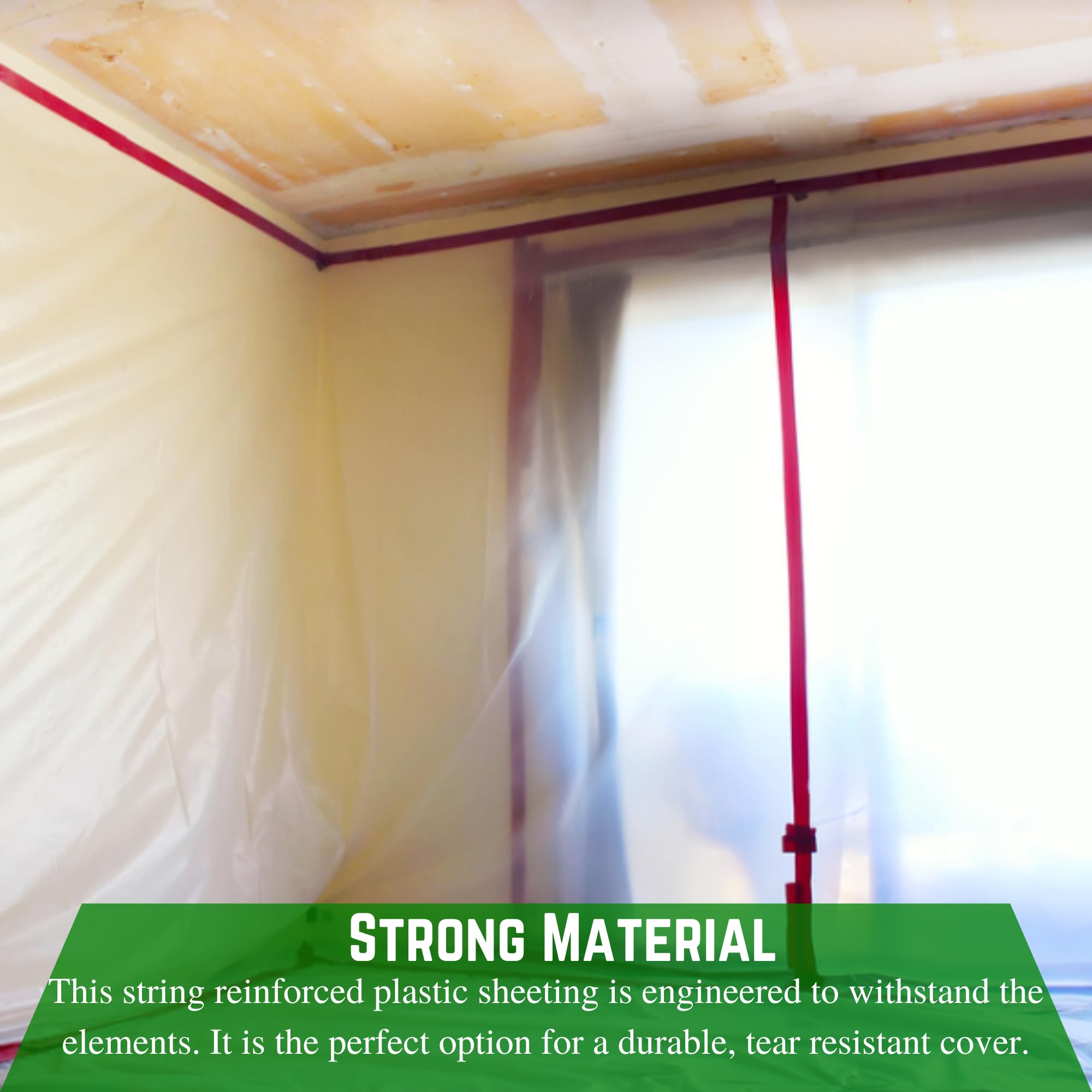 **Dura Skrim 6 Mil Reinforced Clear Plastic Sheeting - 24' x 100' - Tear-Resistant, Weatherproof Polyethylene Film for Construction, Greenhouses & Vapor Barrier | Farm Plastic Supply**
