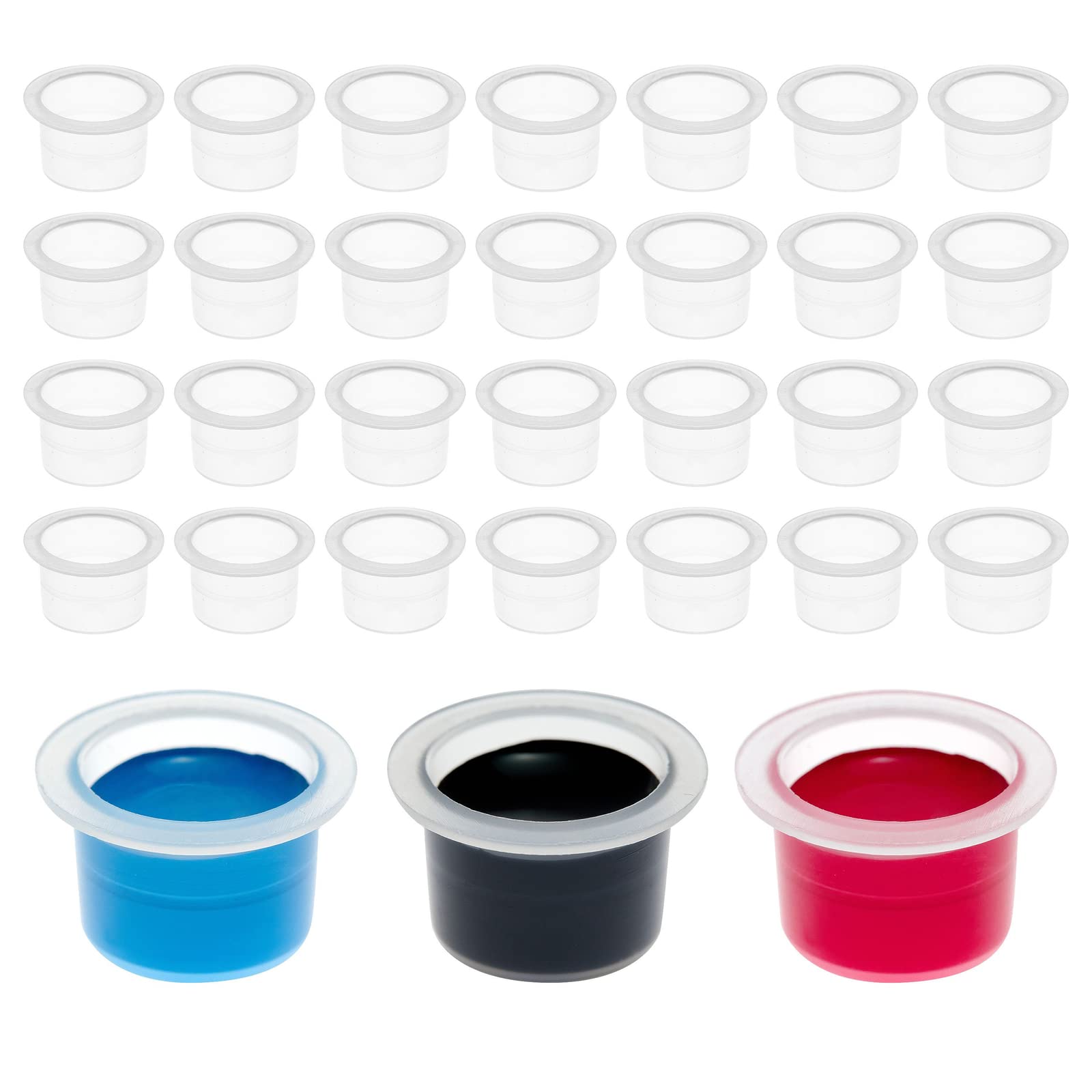 Stockroom Plus 1000 Pack Medium Disposable Tattoo Ink Caps (17mm) - Pigment Cups for Microblading, Permanent Makeup & Tattoo Artists - Ideal for Tattoo Studios, Salons & Home Use
