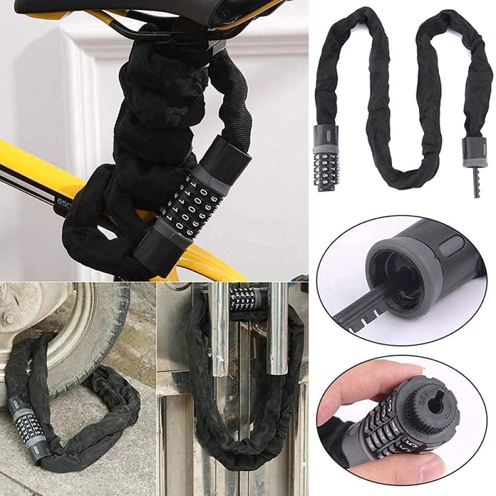 Heavy Duty Anti-Theft Bicycle Lock - 1.5m Password Protected Digital Chain Lock for Outdoor Bike & Motorcycle Security | Perfect for Cycling, Commuting & Urban Riding Accessories