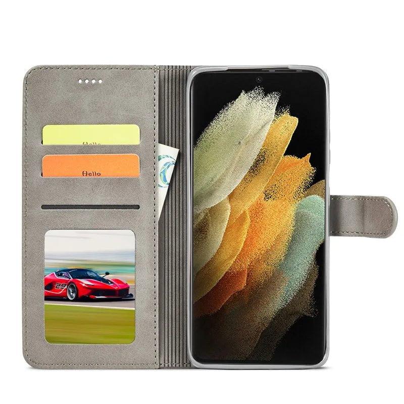 Samsung Galaxy S24 Ultra Vegan Leather Wallet Case - Slim Protective Cover with Card Holder for Everyday Use & Travel