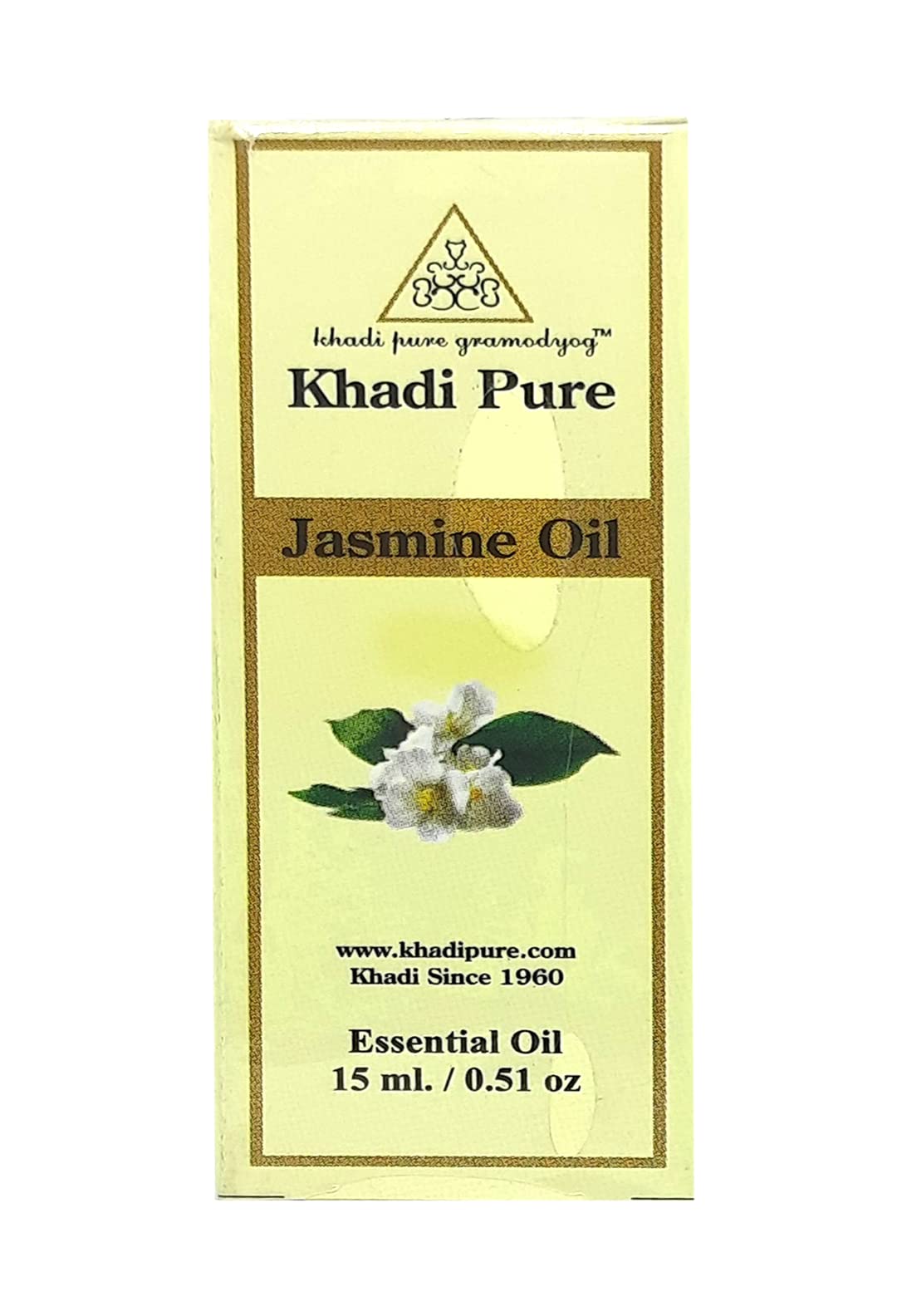 Khadi Pure Herbal Jasmine Essential Oil 15ml - 100% Natural Aromatherapy Oil for Relaxation, Massage & Skin Care