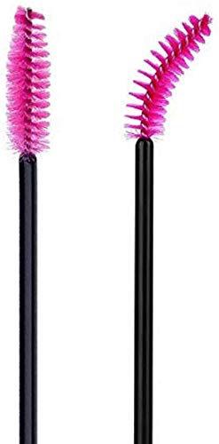 50 PCS Disposable Eyelash Brushes & Mascara Wands - Rose Red Cosmetic Makeup Brush Kit for Eyelash Extension, Eyebrow Styling & Professional Salon Use