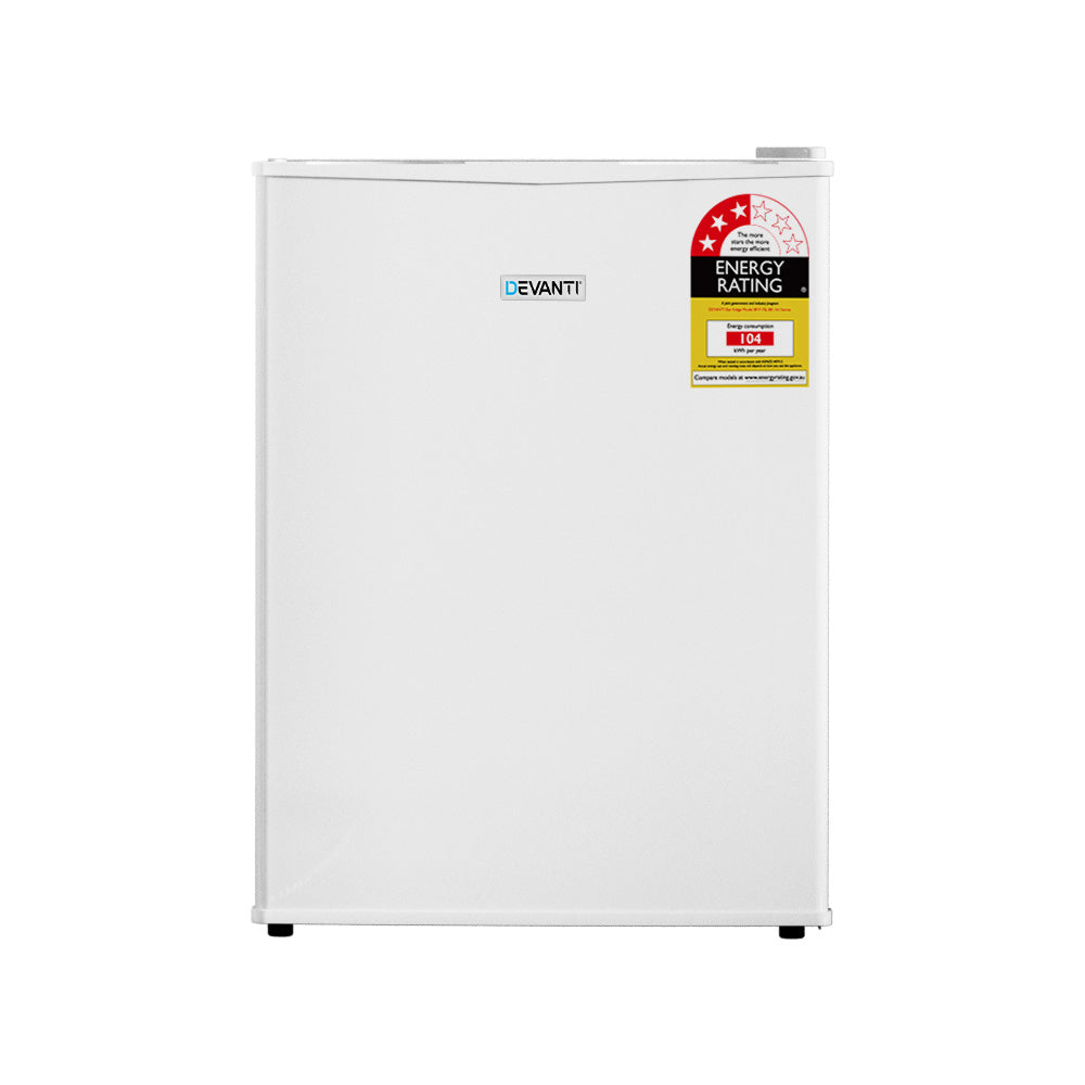 Devanti 70L Portable Mini Bar Fridge - Compact Beverage Cooler for Home, Office & Dorm - Energy Efficient White Mini Fridge for Drinks, Snacks & Cosmetics Storage