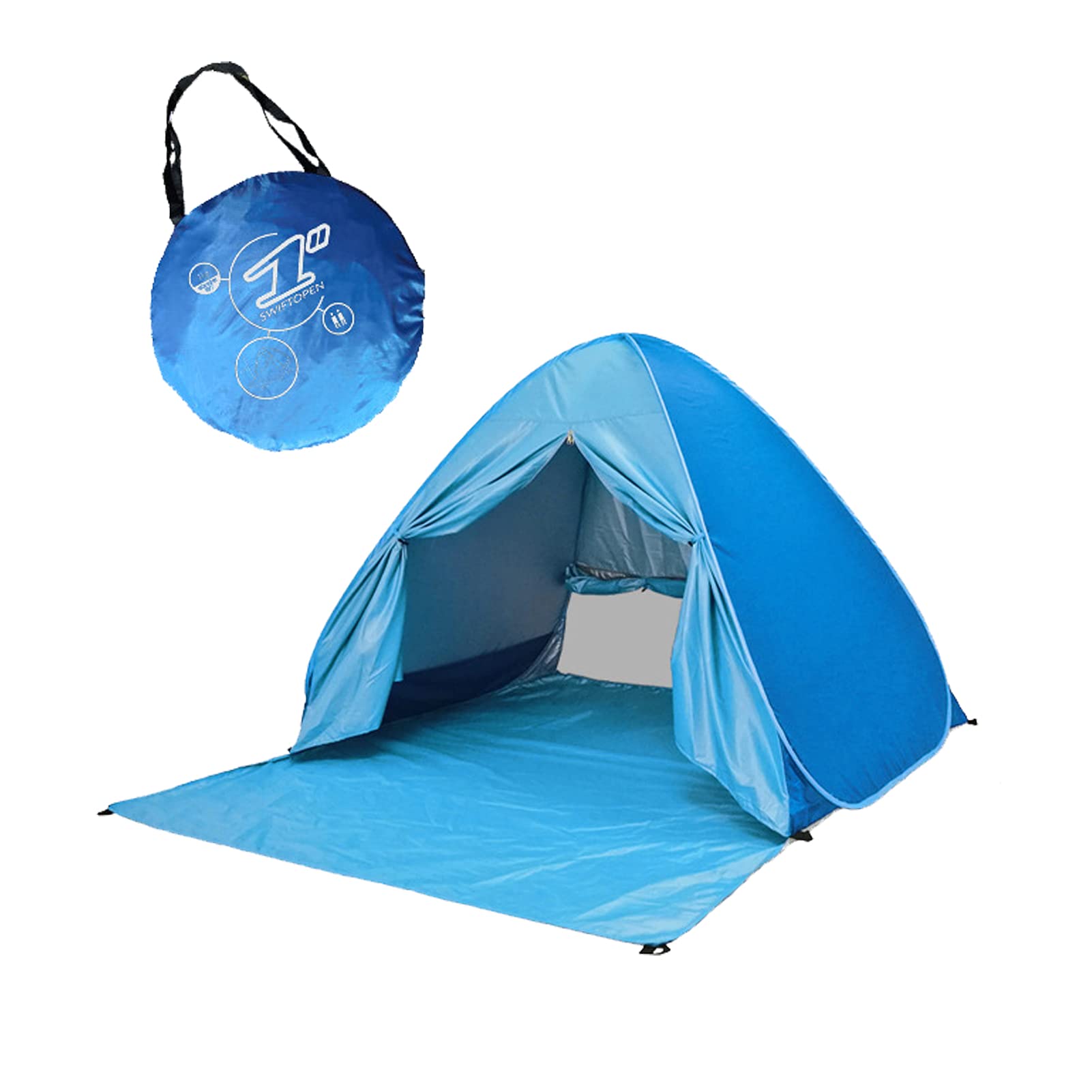 JESSKYLOVE Portable Pop Up Beach Tent for 2-3 People - Automatic Instant Setup Sun Shade with Carry Bag & Extended Floor - Perfect for Beach Trips, Camping, Picnics and Outdoor Adventures