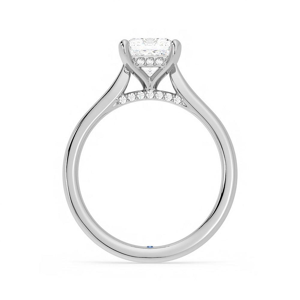 Princess Cut Moissanite Engagement Ring with Hidden Anniversary Stone & Secret Accents - Perfect for Proposals, Weddings & Anniversary Gifts