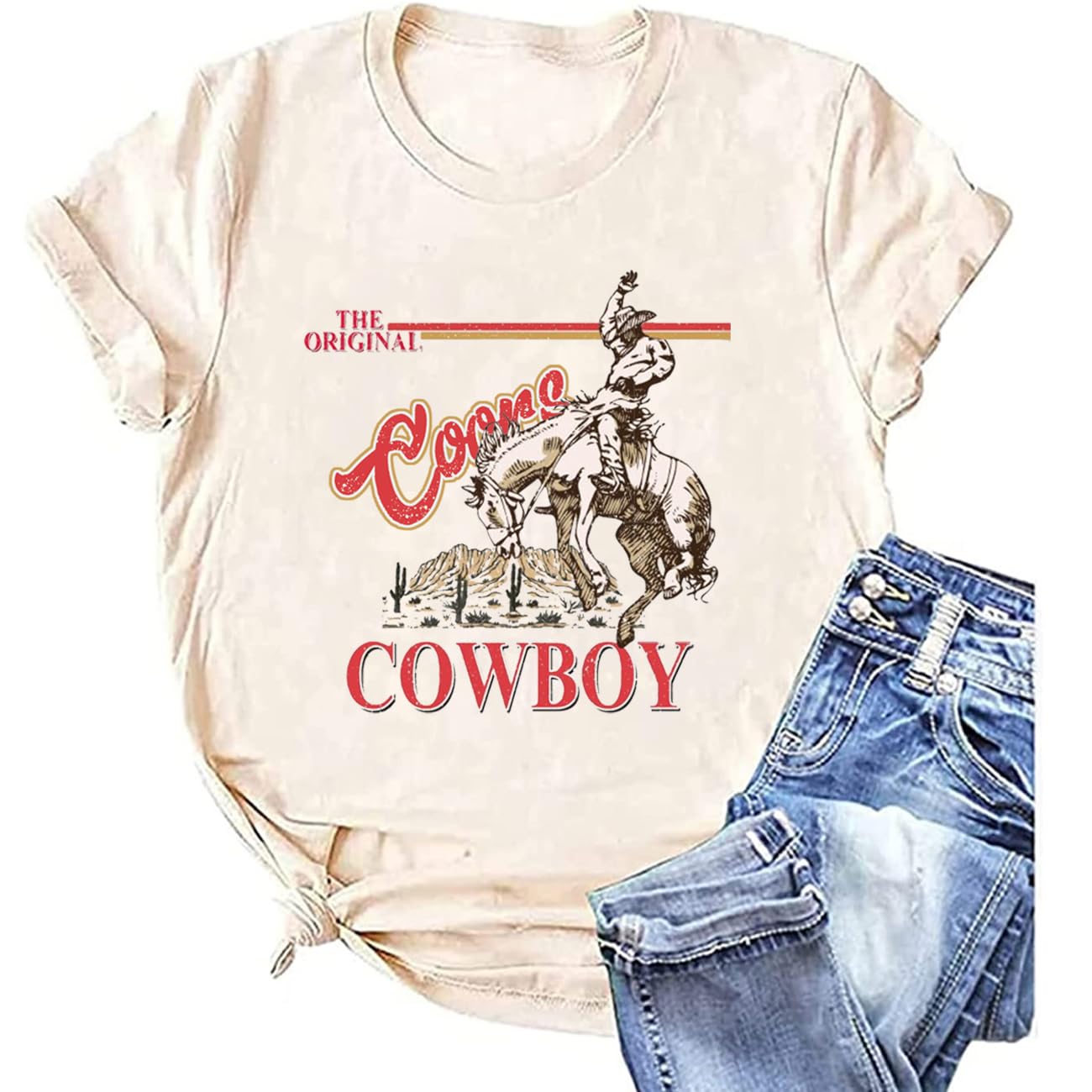 Vintage Retro Western T-Shirt for Women - Country Music Graphic Cowboy Tee with Rodeo Design | Perfect for Concerts, Rodeos & Western Street Style Fashion