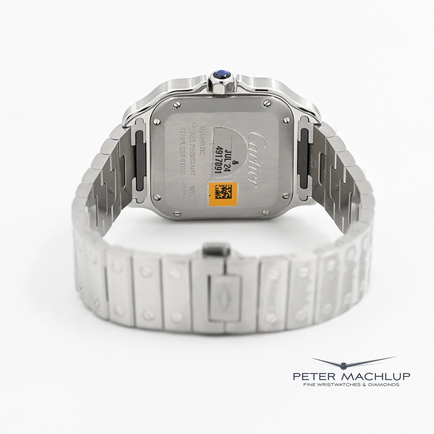 Cartier Santos MM Automatic Watch for Men - Luxury Stainless Steel Timepiece with Date Display - Perfect for Business, Formal Events & Everyday Wear