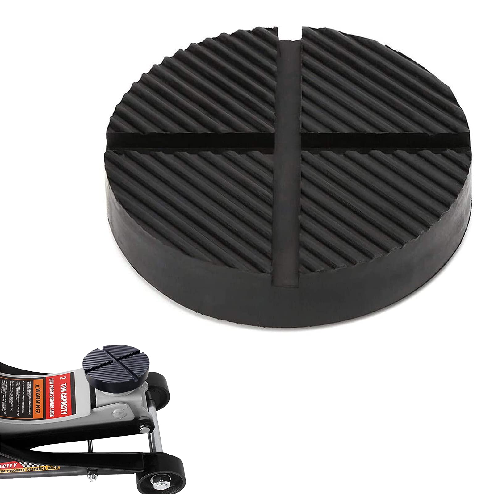 OMETTER Universal Floor Jack Rubber Pad - Heavy Duty Jack Pad Adapter with Cross Groove Design for Weld Side Frame Rail Protection | Perfect for Car Lifting, Garage Repairs & Vehicle Maintenance