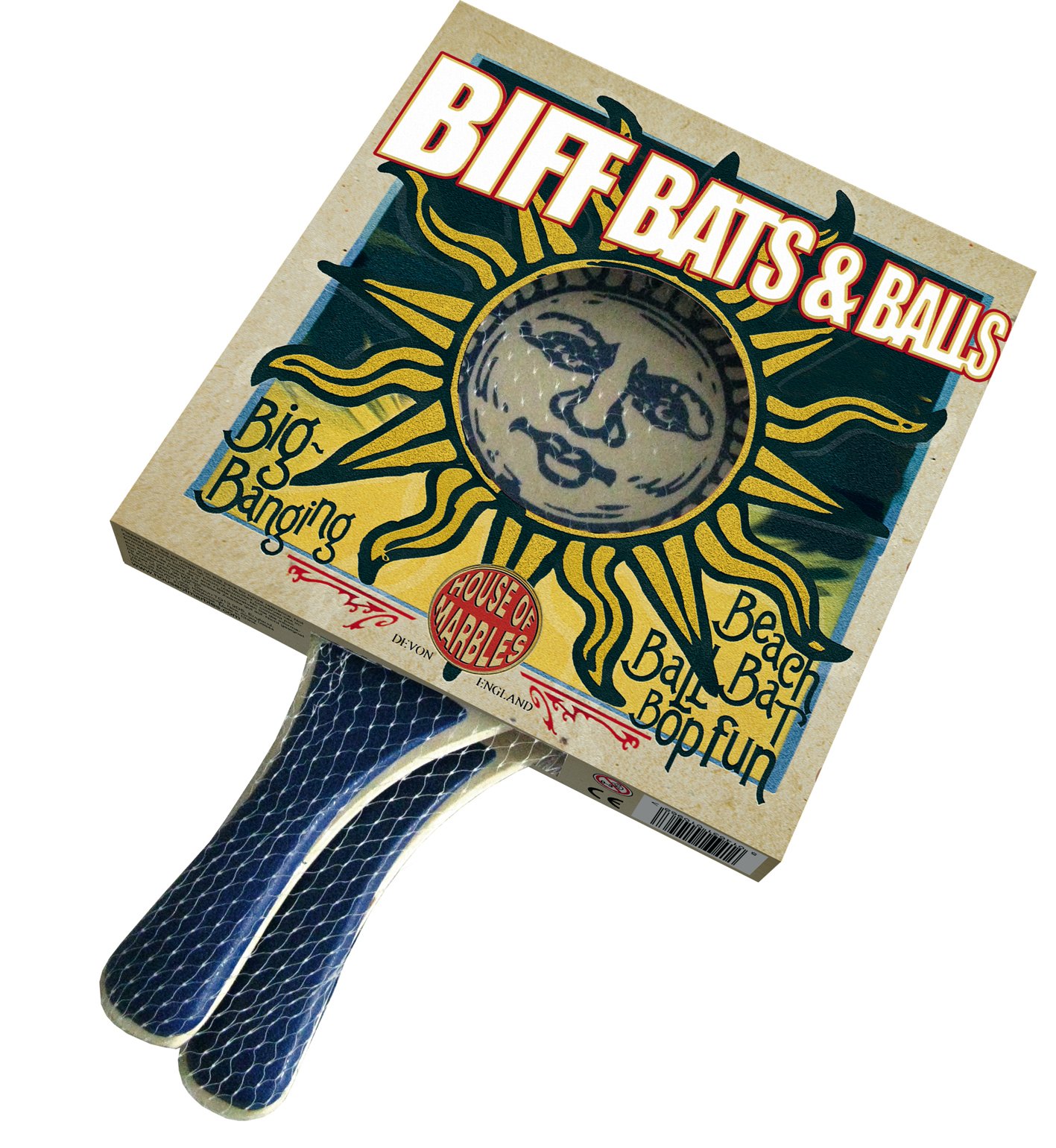 House of Marbles Biff Bats and Balls Set - Classic Wooden Outdoor Game for Kids & Adults - Perfect for Backyard, Picnic, Beach, and Family Gatherings