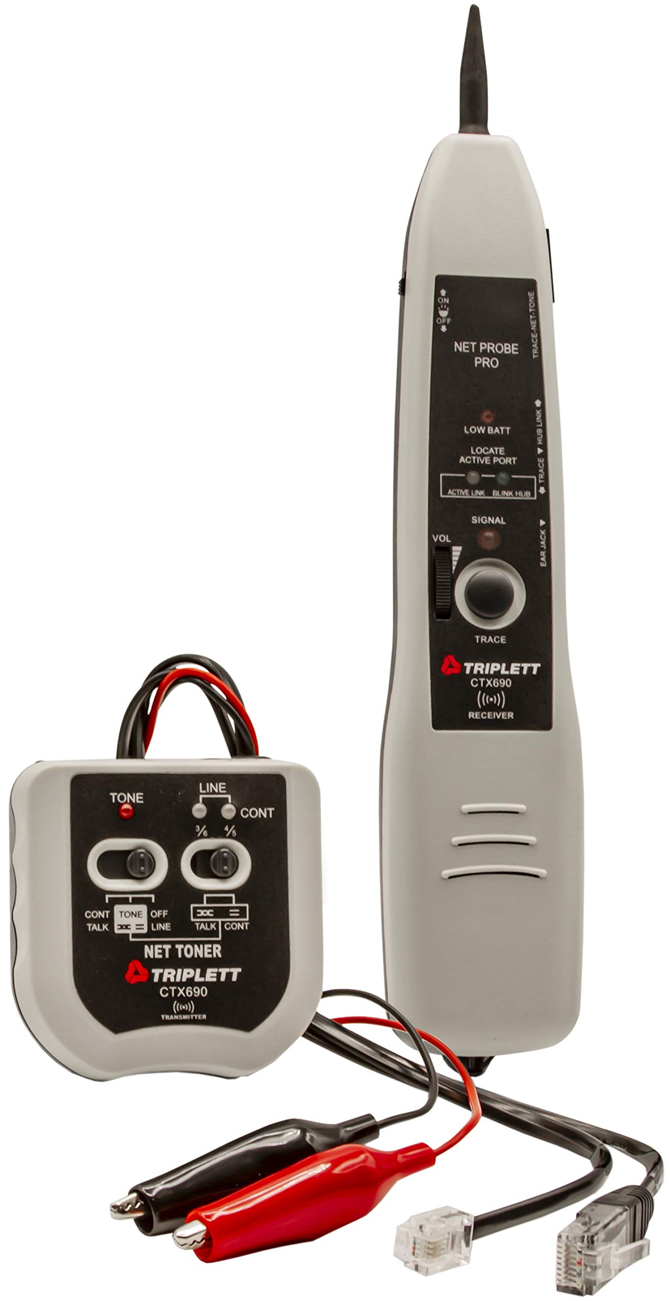 Triplett CTX690 Network Tone and Probe Cable Tracer Kit - Wire Tracker for Ethernet, Coaxial, Telephone Lines - Ideal for IT Technicians, Electricians, and Network Installations